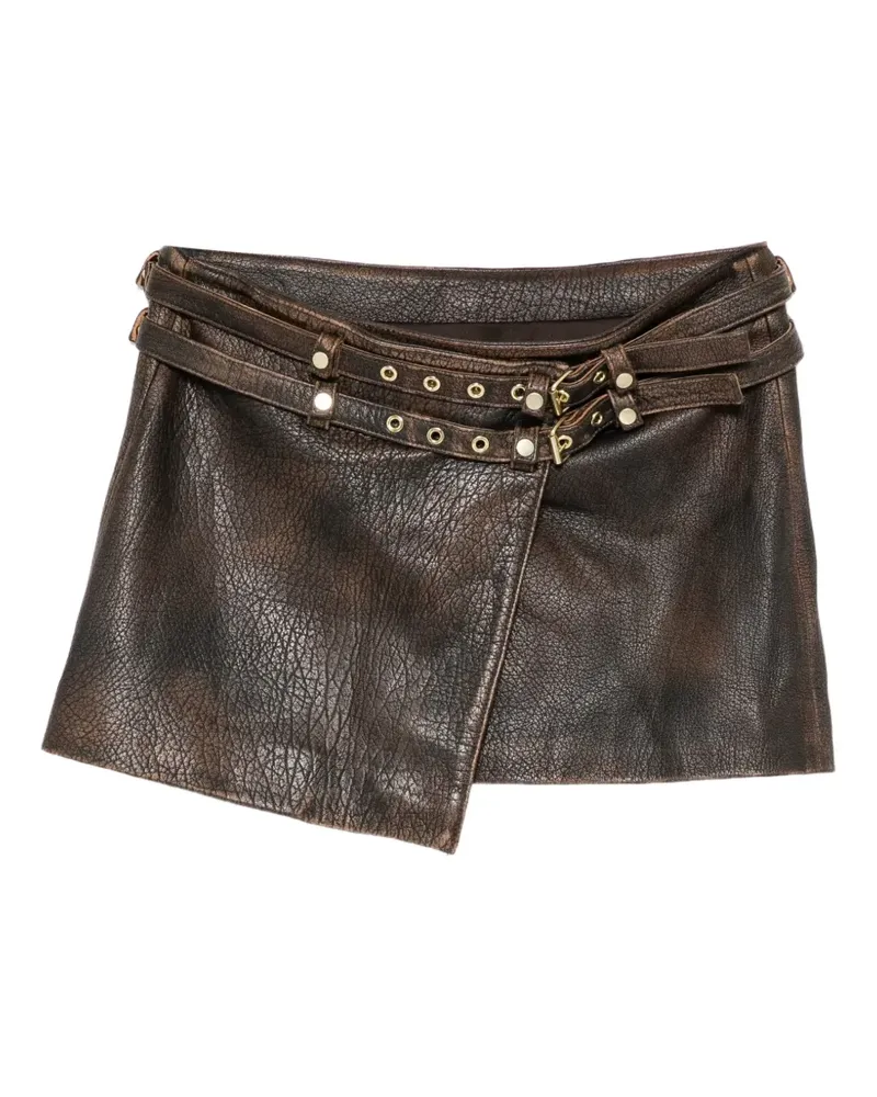 Cynthia Rowley Winona Wickelrock aus Leder - Braun Braun
