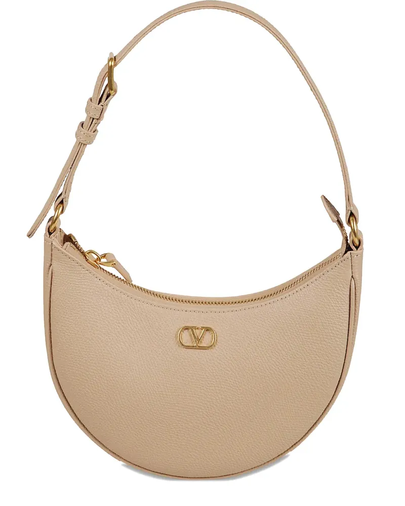 Valentino Garavani mini Hobo logo-detail shoulder bag - Nude Nude