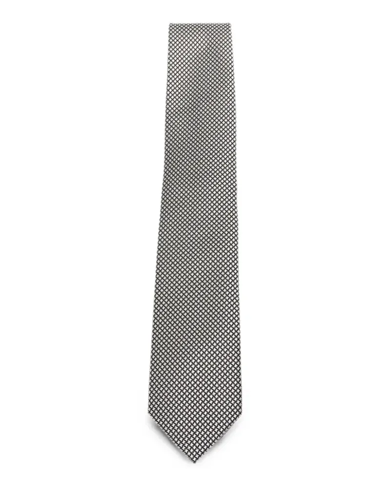 Tom Ford Krawatte mit Mikro-Muster - Schwarz Schwarz
