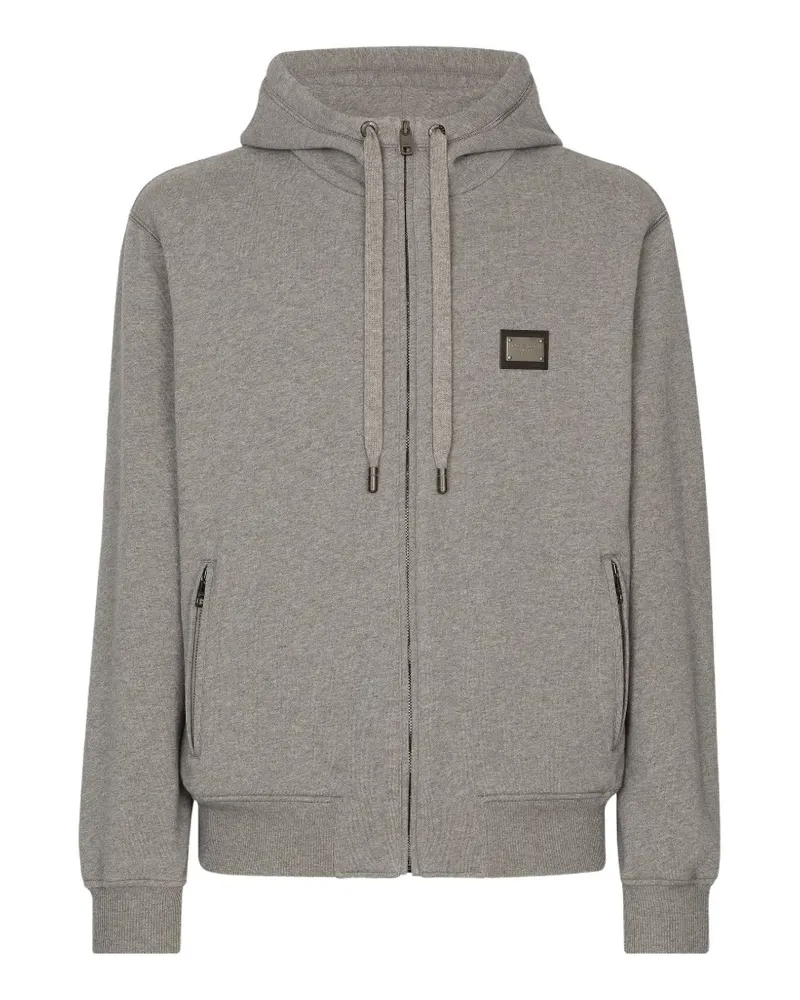 Dolce & Gabbana logo-plaque hoodie - Grau Grau