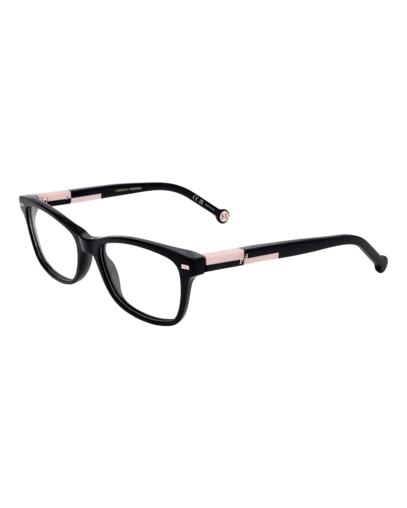 Carolina Herrera New York Eckige Brille mit Logo-Schild - Schwarz Schwarz