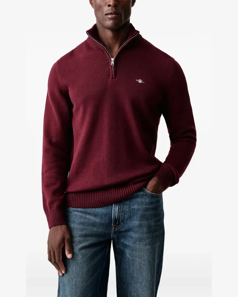 Gant Sweatshirt mit Reißverschluss - Rot Rot