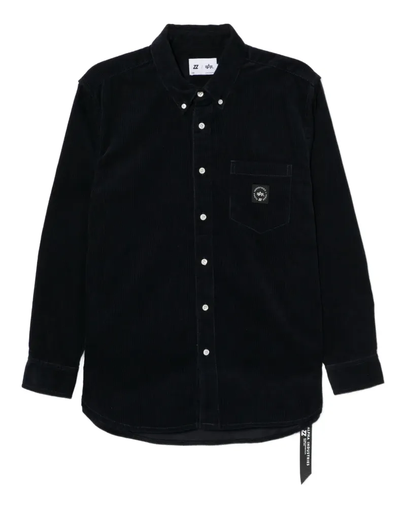 Izzue Hemd mit Logo-Patch - Blau Blau