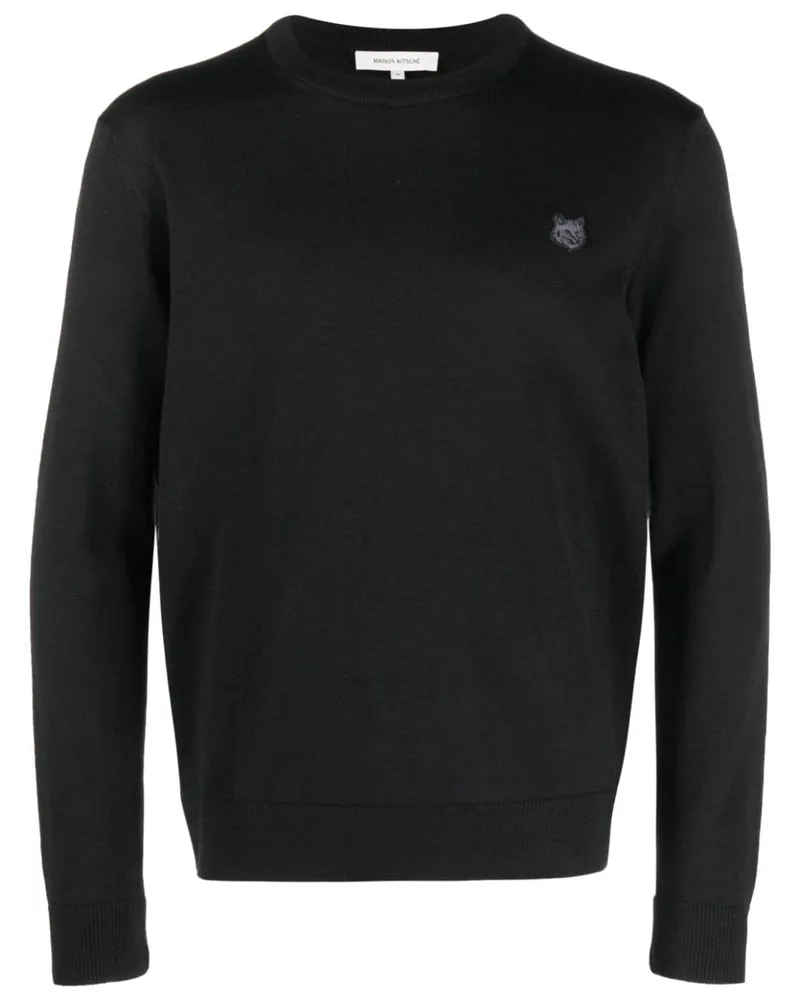 Kitsuné Pullover mit Logo-Applikation - Schwarz Schwarz