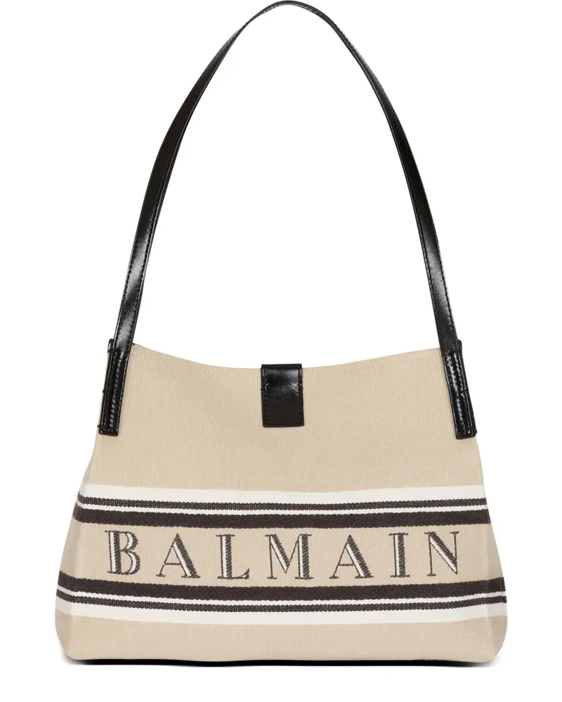 Balmain small Release canvas tote bag - Nude Nude