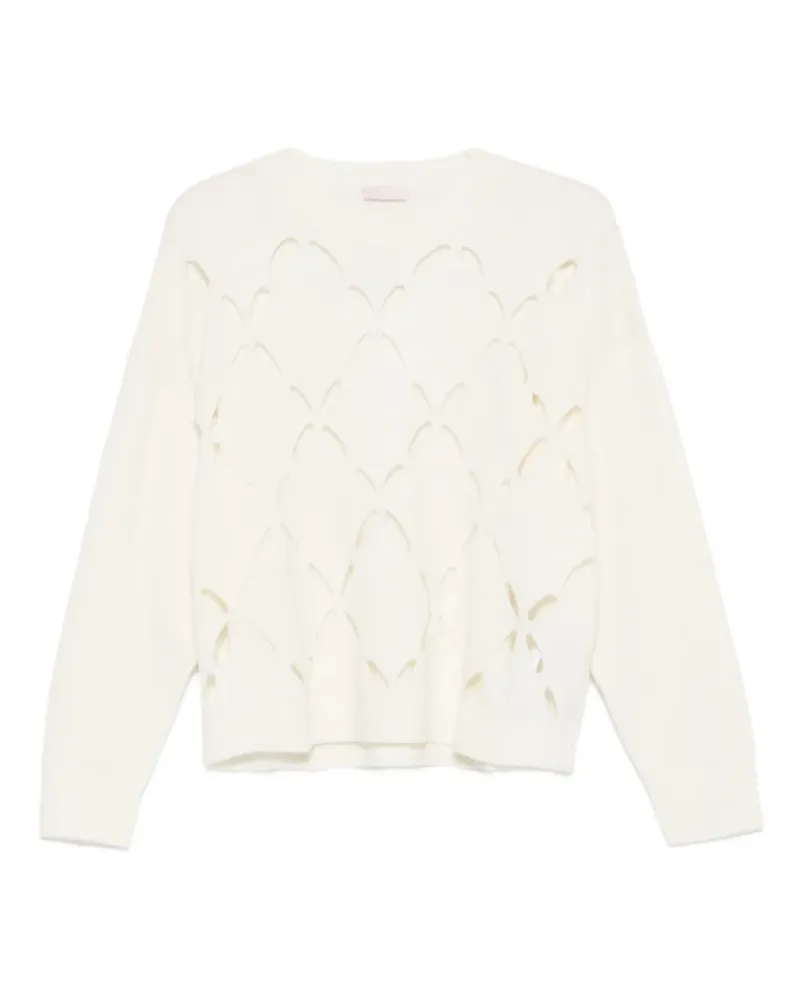 Liu Jo Pullover mit Laser-Cuts - Weiß Weiß