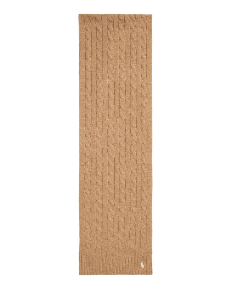 Ralph Lauren Schal mit Zopfmuster - Braun Braun