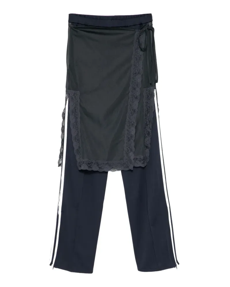 pushBUTTON Hose mit Spitzenverzierung - Blau Blau