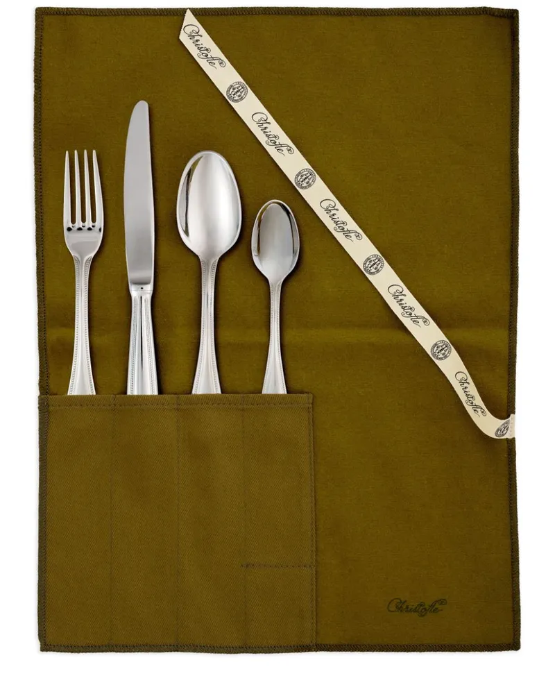 Christofle Mittelgroßes La Trousse Perles Besteck-Set - Silber Silber