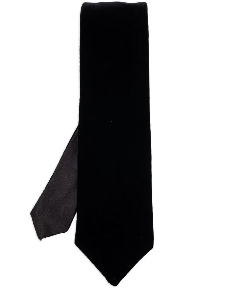 Giorgio Armani Krawatte in Samtoptik - Schwarz Schwarz