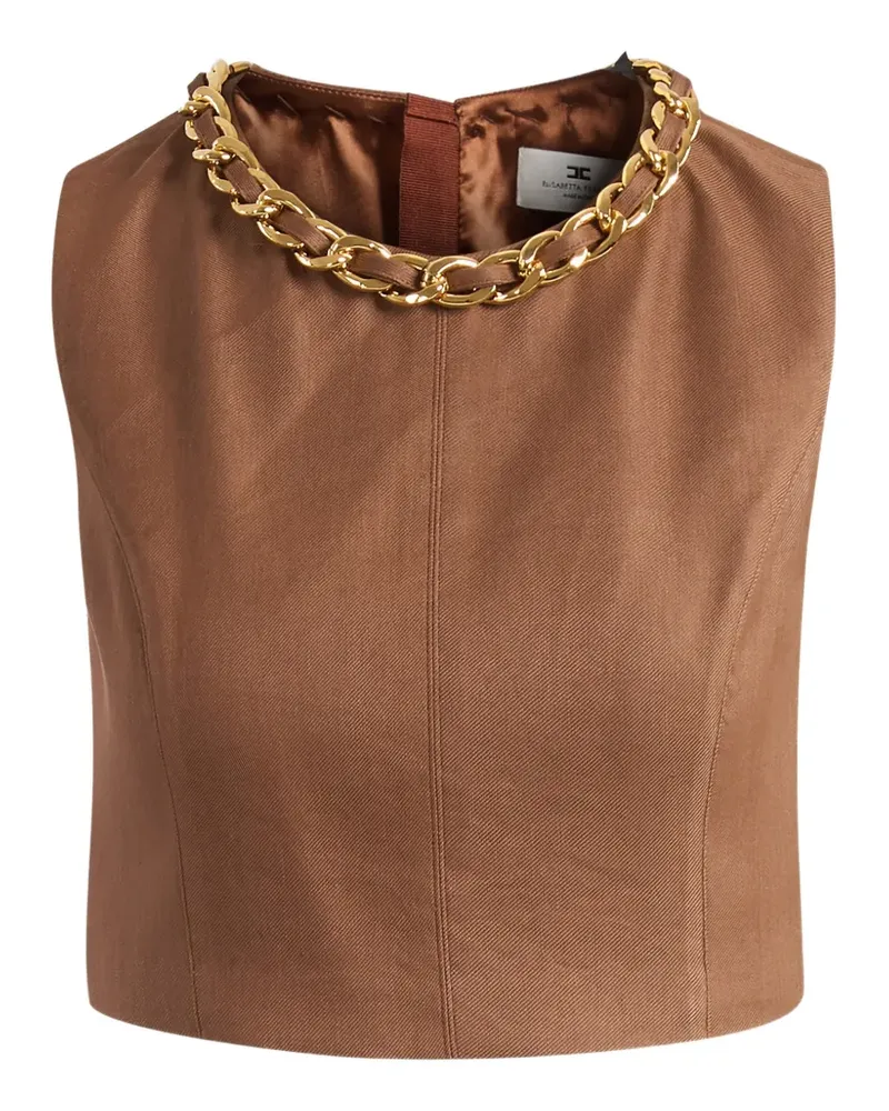 Elisabetta Franchi chain-collar top - Braun Braun
