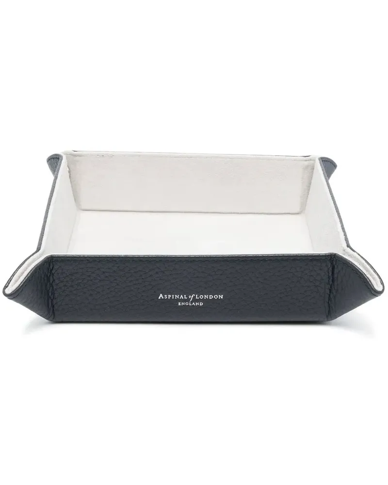 Aspinal of London Tidy Ablage aus Leder - Blau Blau