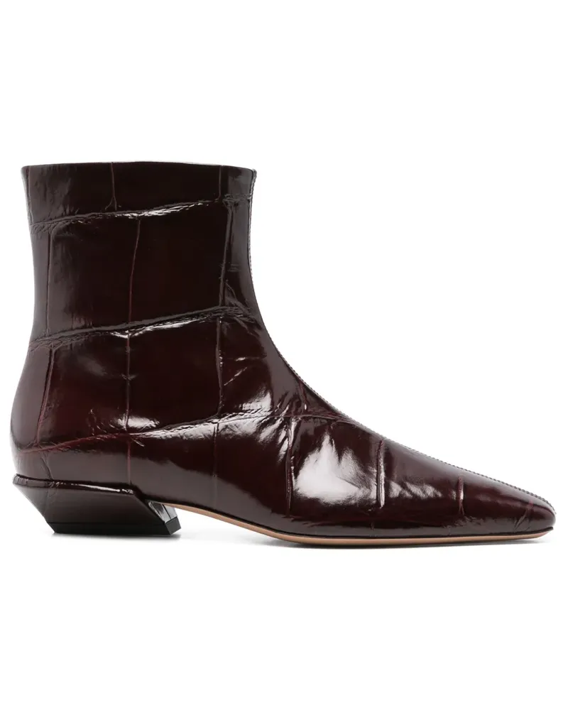 Paris Texas Spitze Stiefeletten mit Kroko-Effekt 30mm - Rot Rot