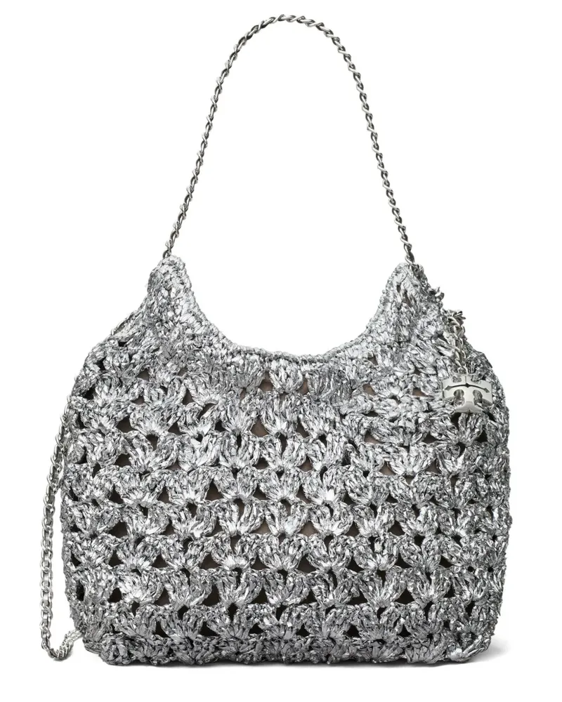 Tory Burch Mini Fleming Umhängetasche - Silber Silber