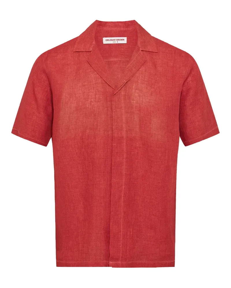 Orlebar Brown Maitan Hemd aus Leinen - Rot Rot