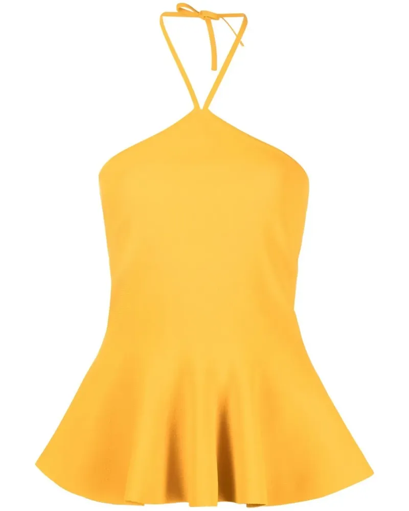 Stella McCartney Neckholder-Top mit Schößchen - Gelb Gelb