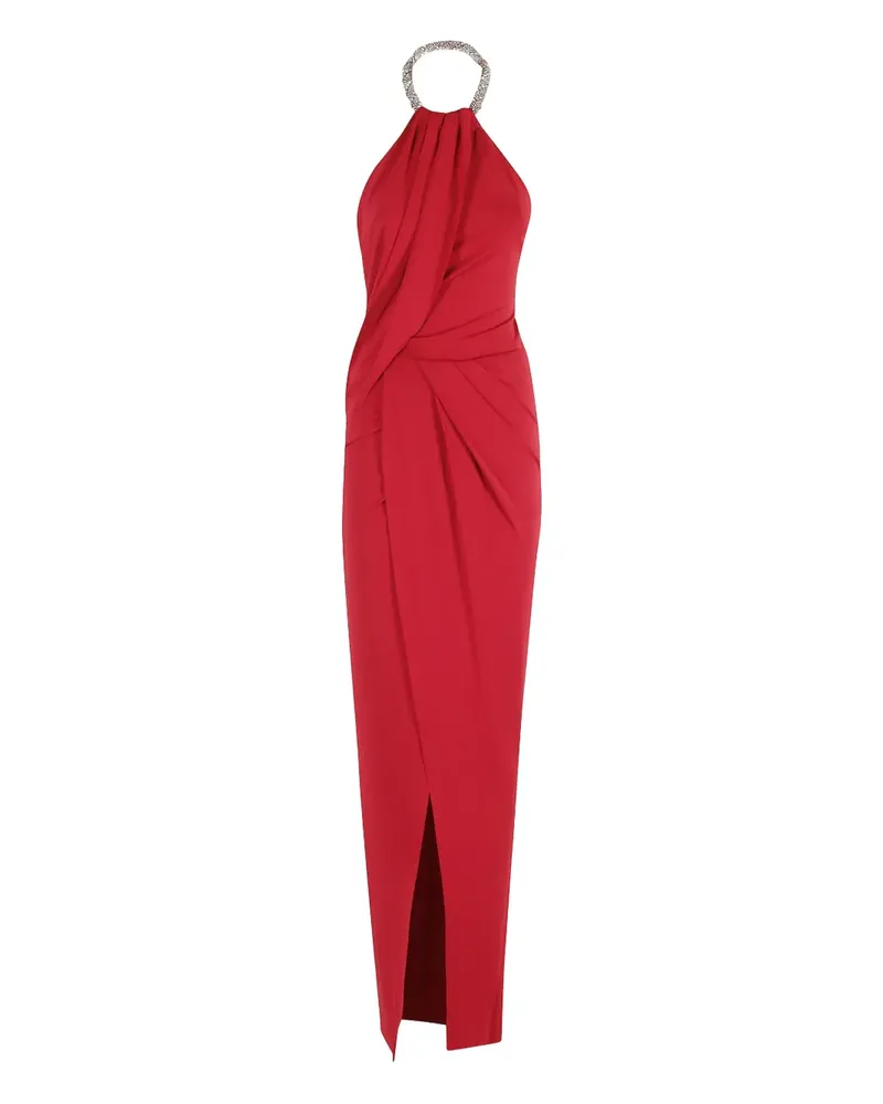Amen crystal-embellished halterneck dress - Rot Rot