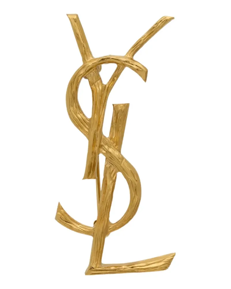 Saint Laurent textured-finish brooch - Gold Gold