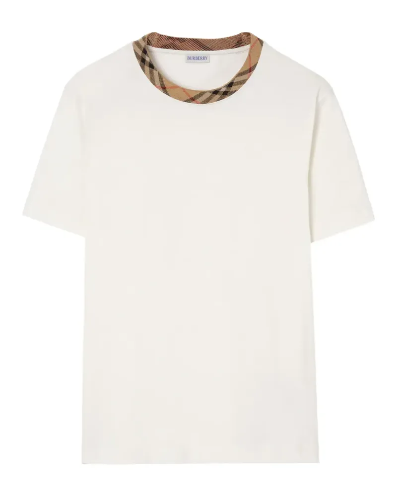 Burberry T-Shirt mit kariertem Besatz - Nude Nude