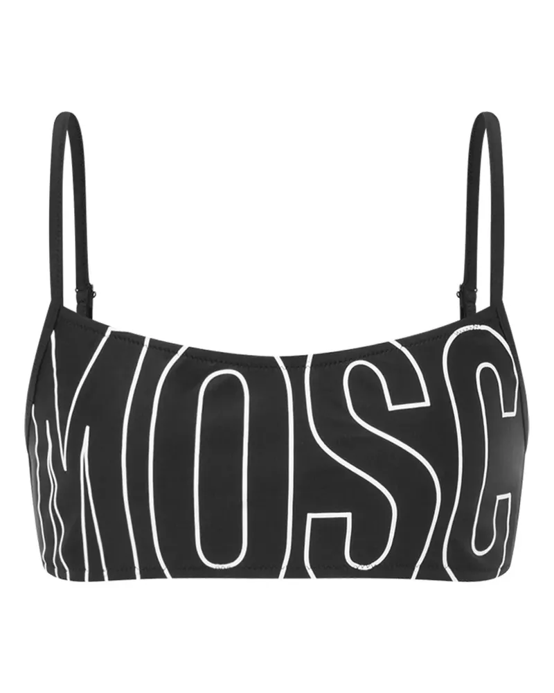 Moschino Bikinioberteil mit Logo-Print - Schwarz Schwarz