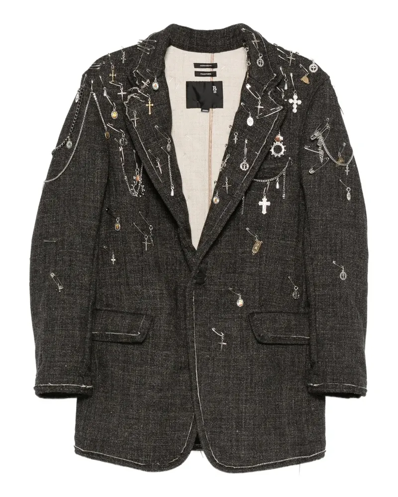 R13 Einreihige Jacke - Grau Grau