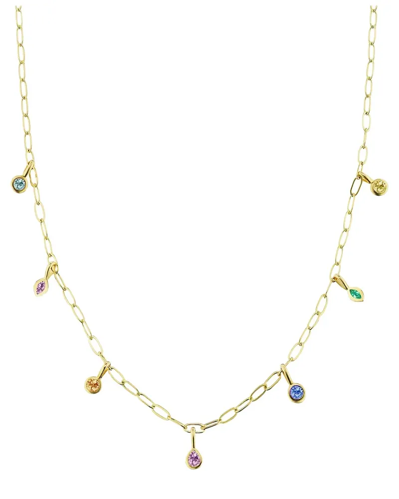 Sorellina sapphire bezel necklace - Gold Gold