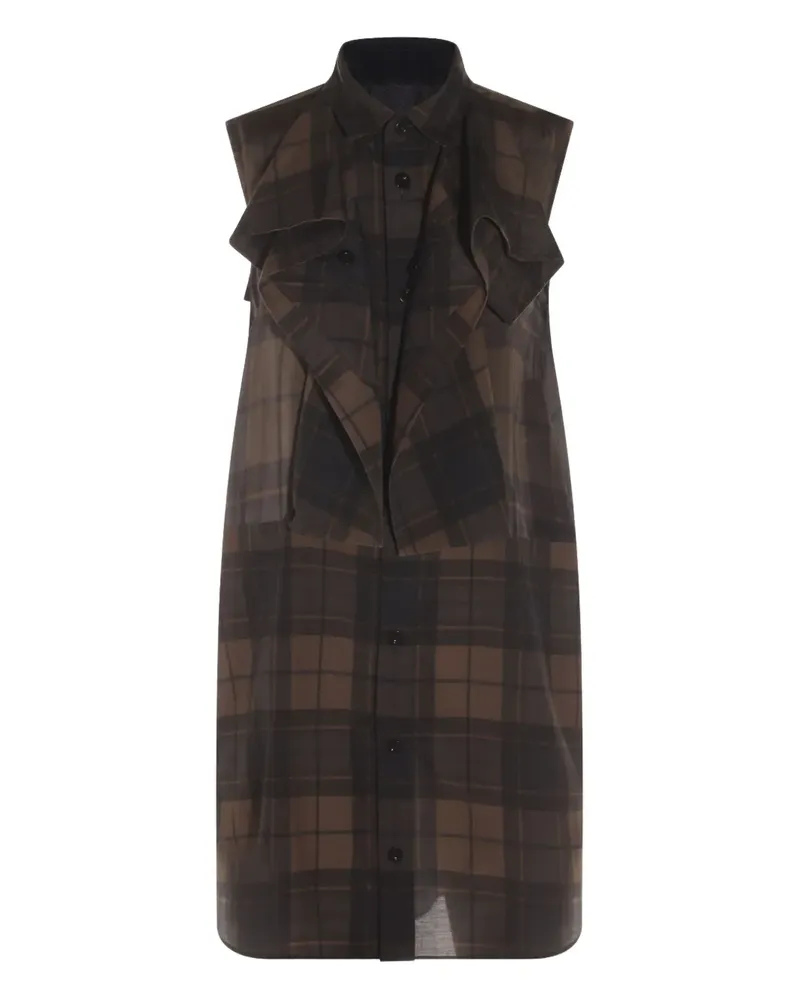 Sacai Kariertes Kleid - Braun Braun