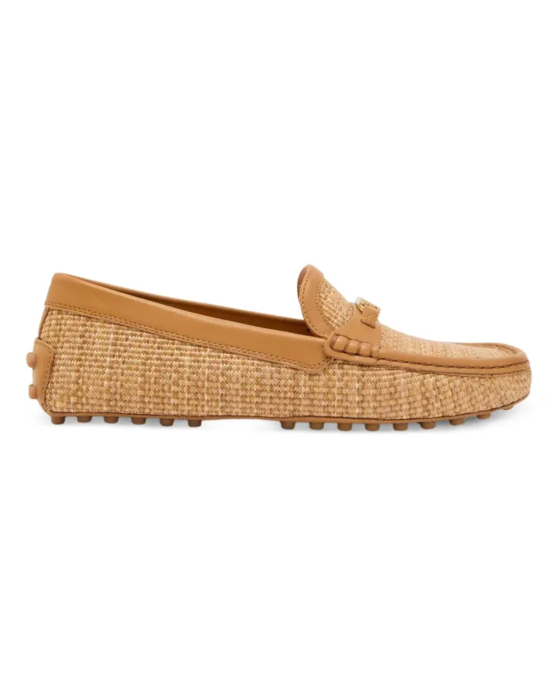 TOD'S logo-plaque loafers - Nude Nude