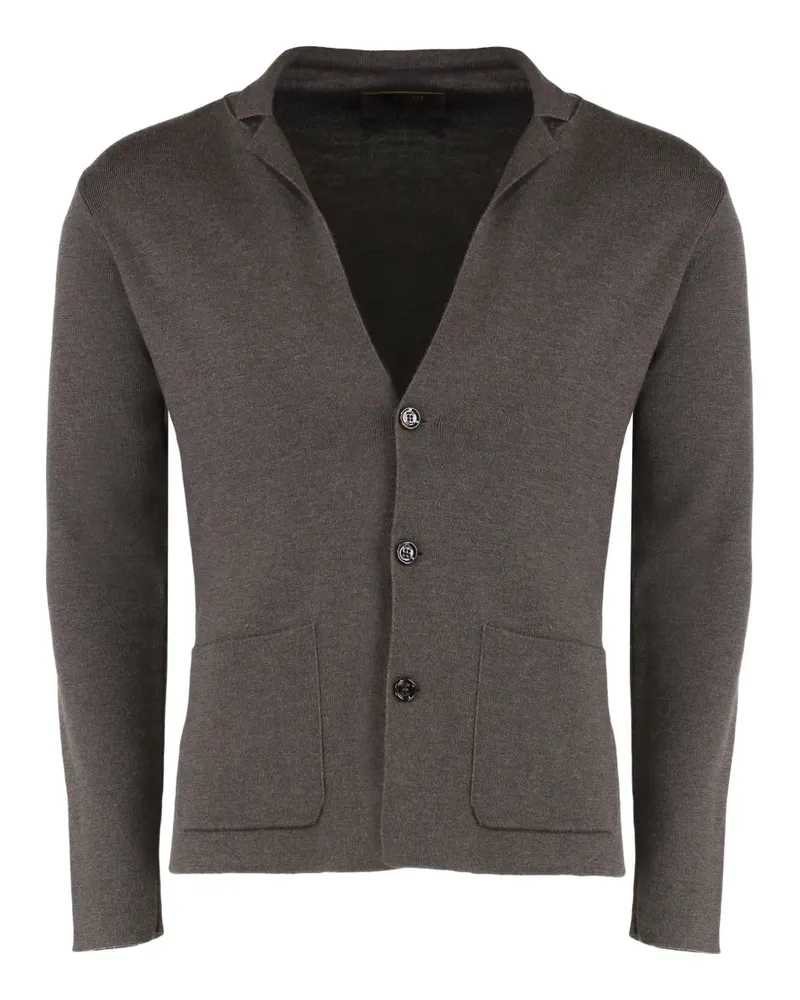 MOORER Levico-CWH button patch-pocket cardigan - Braun Braun