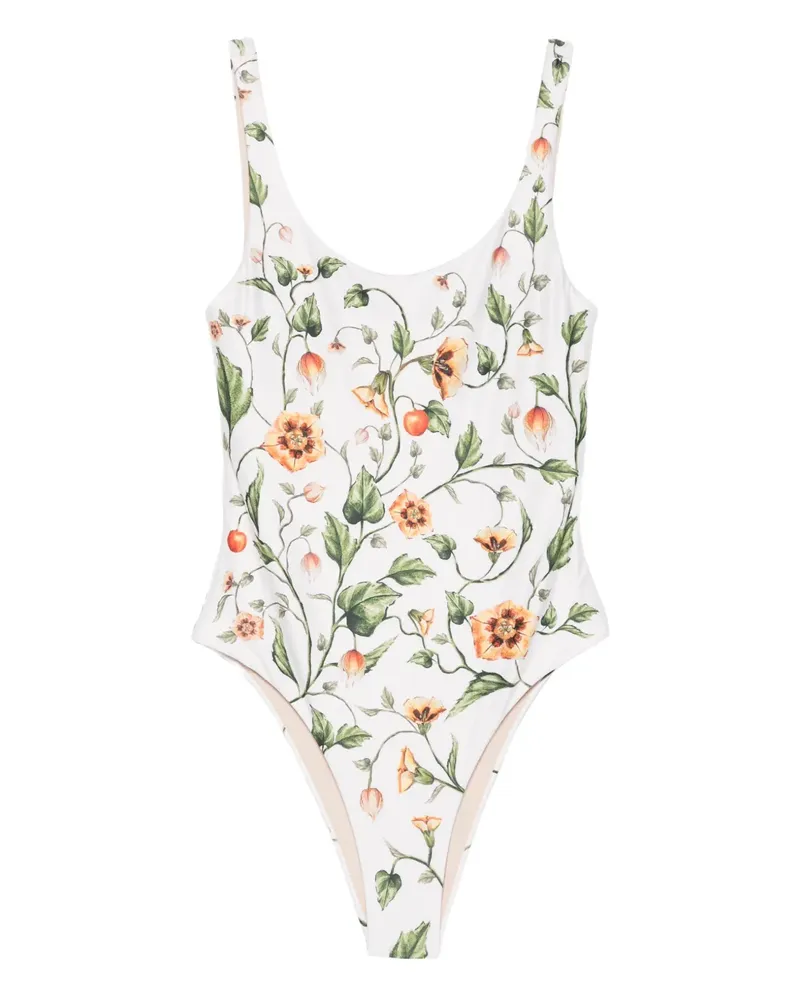 AGUA BENDITA Gema Uchuva Badeanzug mit Blumen - Nude Nude