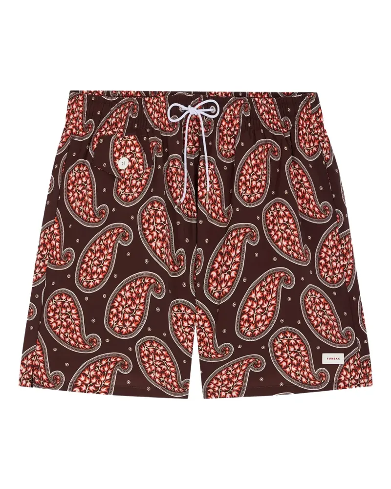 FURSAC Badeshorts mit Paisley-Print - Braun Braun
