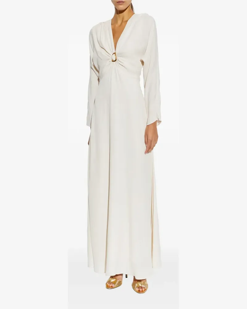 forte_forte Verziertes Maxikleid mit langen Ärmeln - Nude Nude