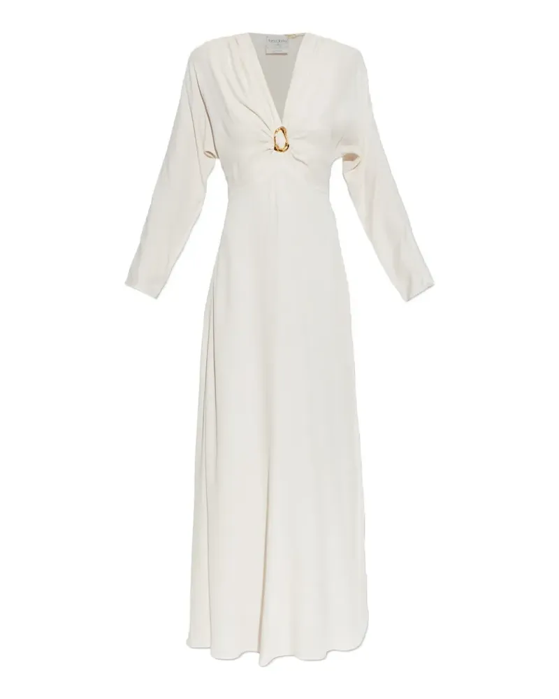 forte_forte embellished long-sleeve maxi dress - Nude Nude
