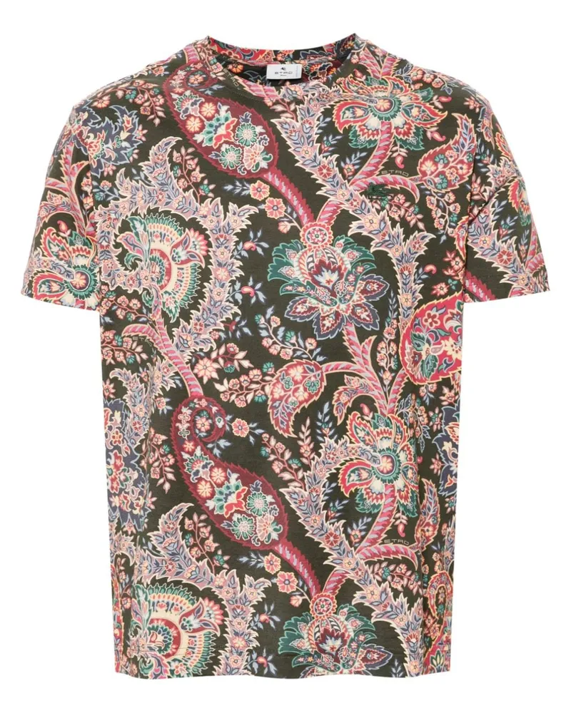 Etro T-Shirt mit Paisleymuster - Grün Grün