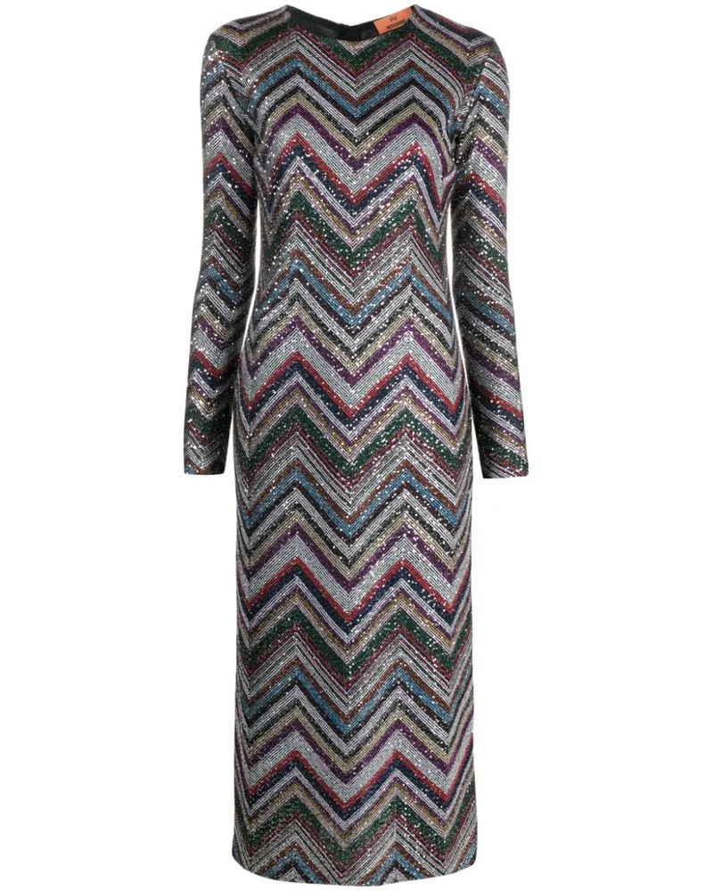 Missoni Midikleid mit Pailletten - Schwarz Schwarz