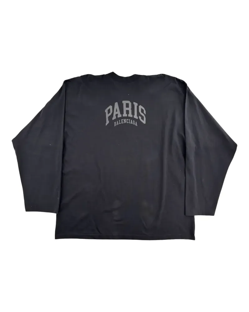 Balenciaga Cities Paris Langarmshirt mit Stehkragen - Schwarz Schwarz