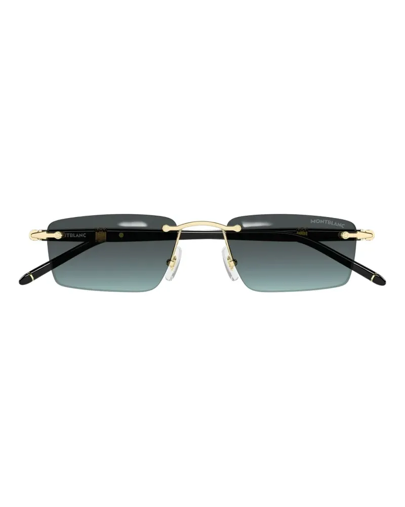 Montblanc rectangle-frame rimless sunglasses - Gold Gold