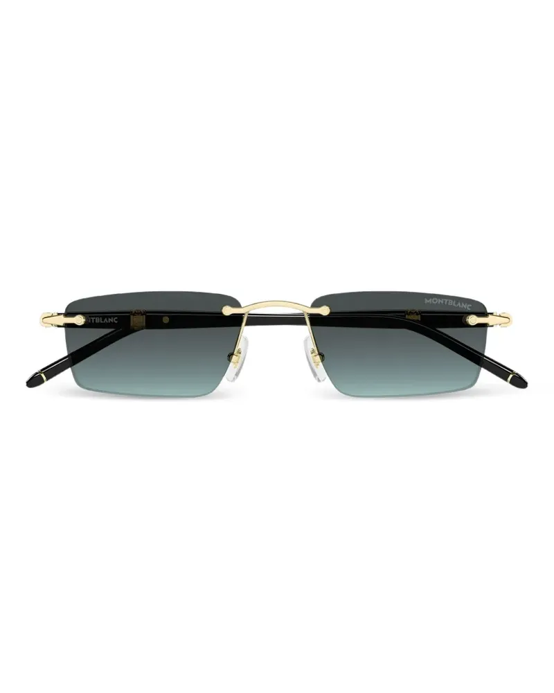 Montblanc rectangle-frame rimless sunglasses - Gold Gold