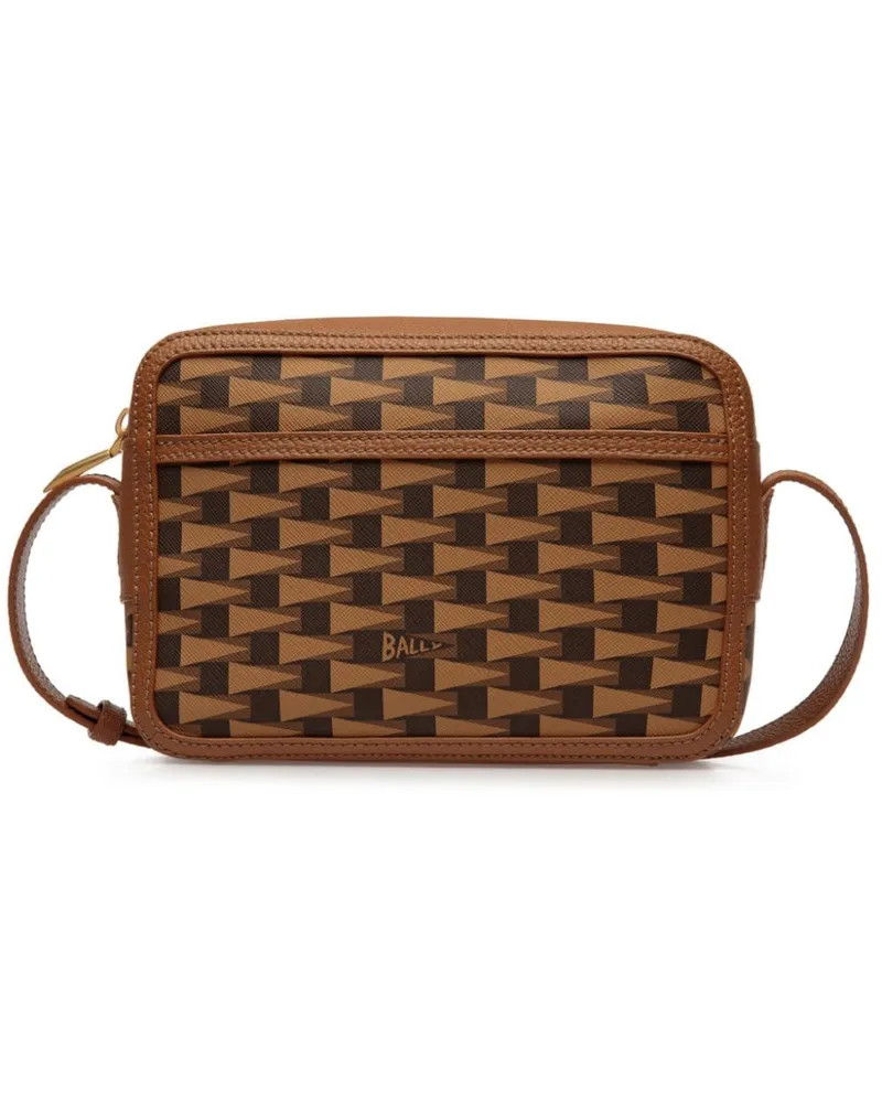 Bally Schultertasche mit Monogrammmuster - Braun Braun