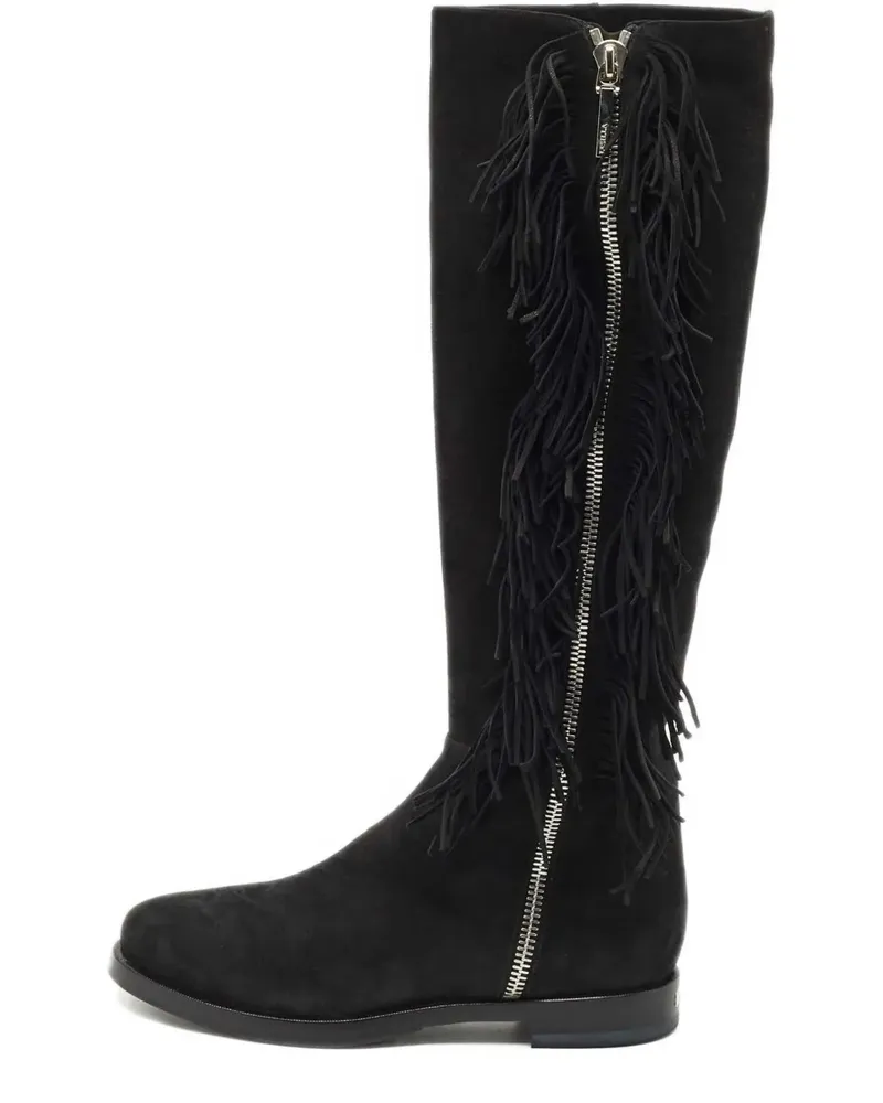 Le Silla suede fringe knee boots - Schwarz Schwarz