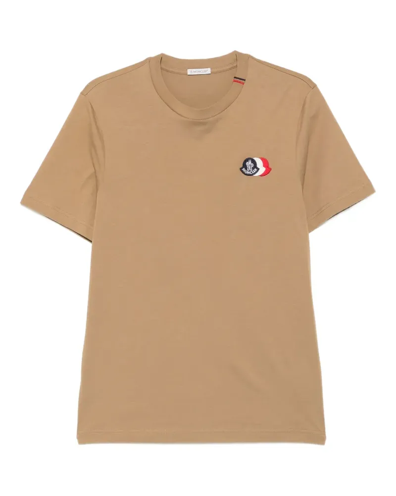 Moncler T-Shirt mit Logo-Patch - Nude Nude