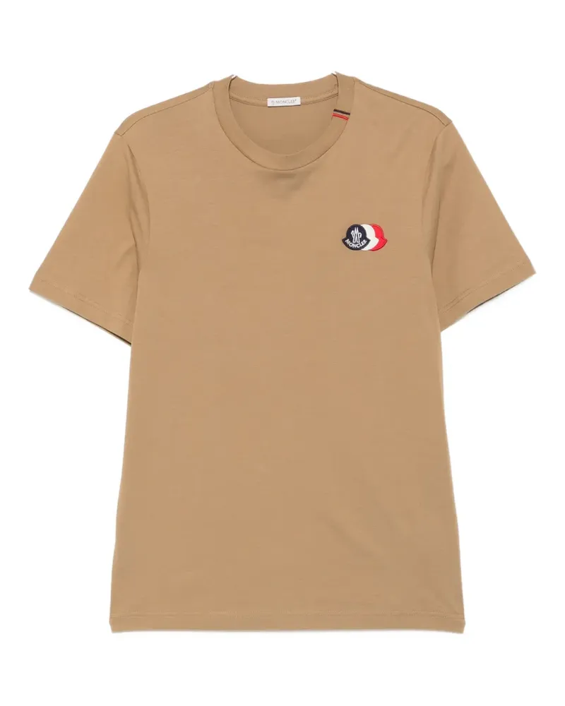 Moncler logo-patch T-shirt - Nude Nude