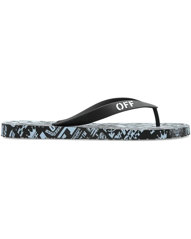 OFF-WHITE logo-print flip-flops - Schwarz Schwarz