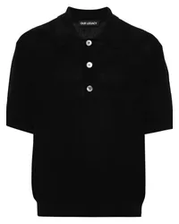 Our Legacy Geripptes Traditional Polo Poloshirt Schwarz