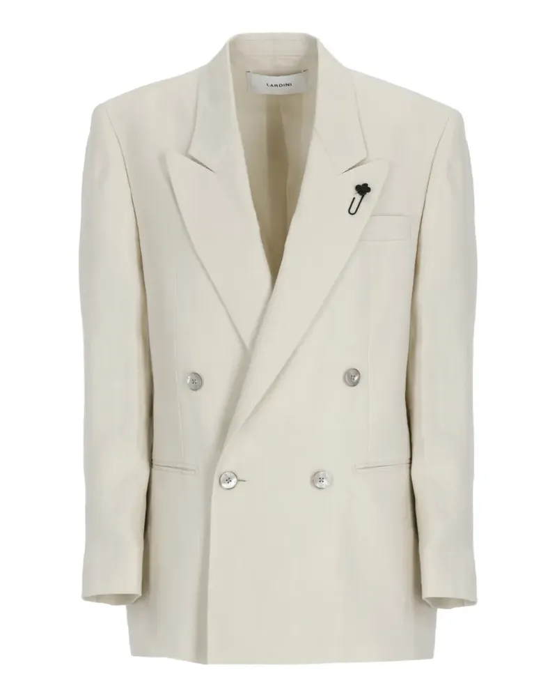 LARDINI linen double-breasted blazer - Nude Nude