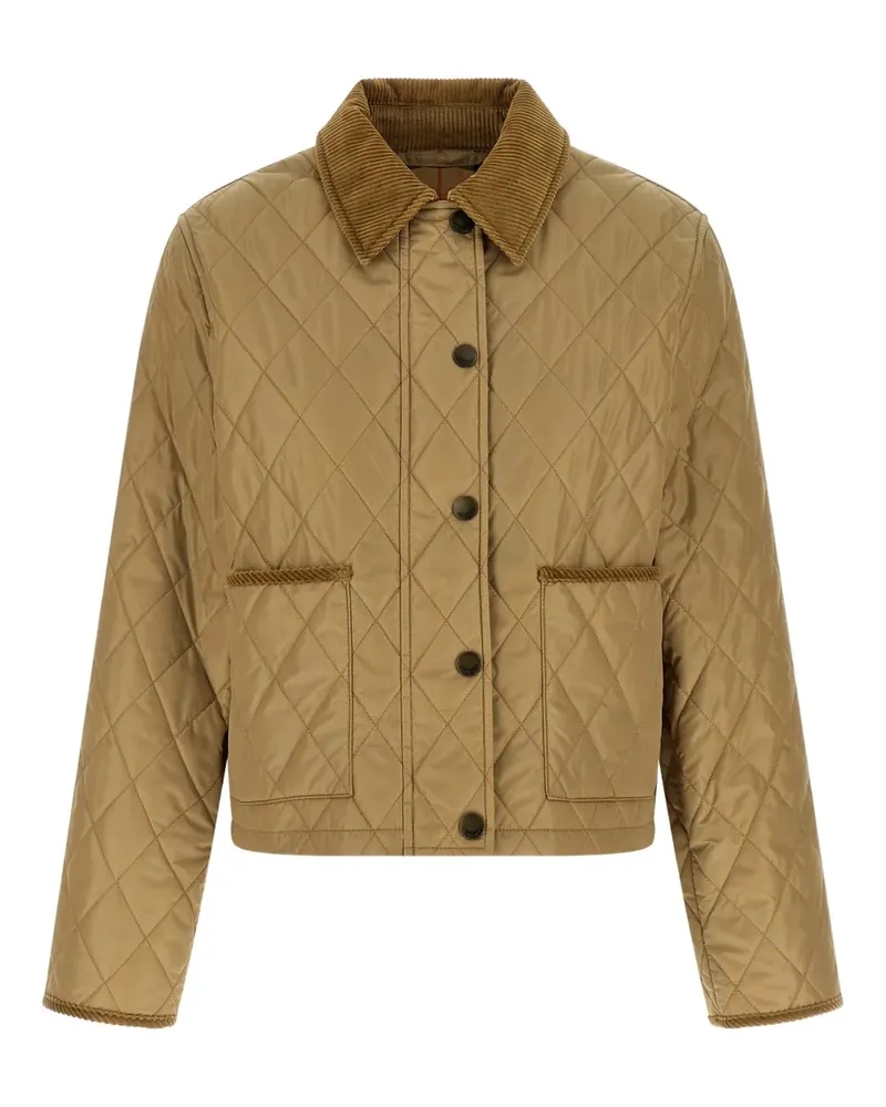 Burberry Tal quilted corduroy-trim jacket - Nude Nude