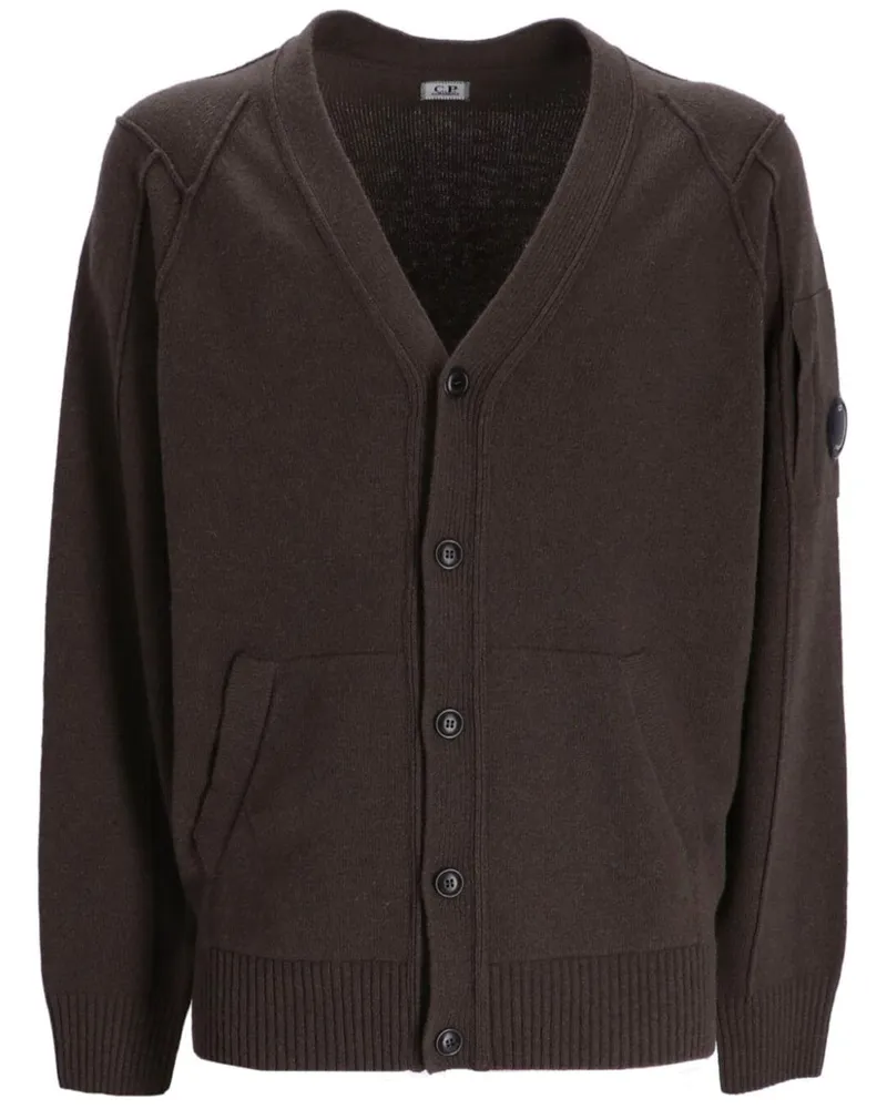 C.P. Company Cardigan mit V-Ausschnitt Braun