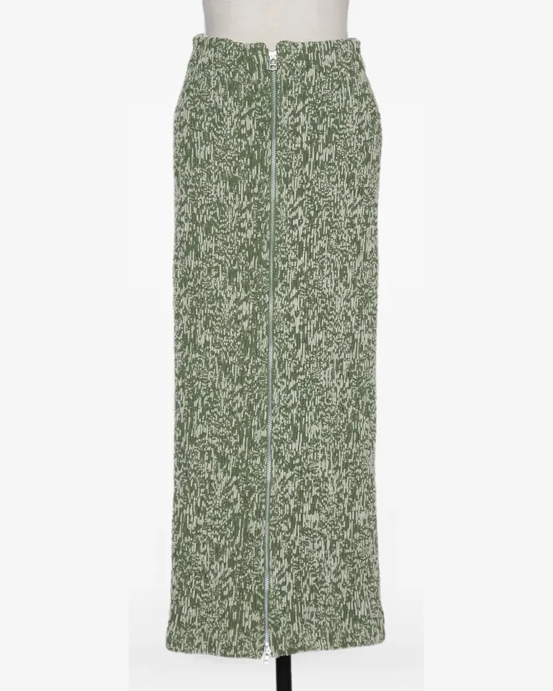 Muller of Yoshiokubo zip-fastening textured-finish midi skirt - Grün Grün