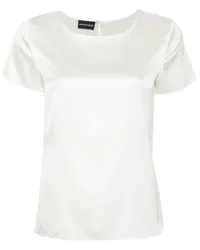 Emporio Armani Top aus Seidensatin Weiß