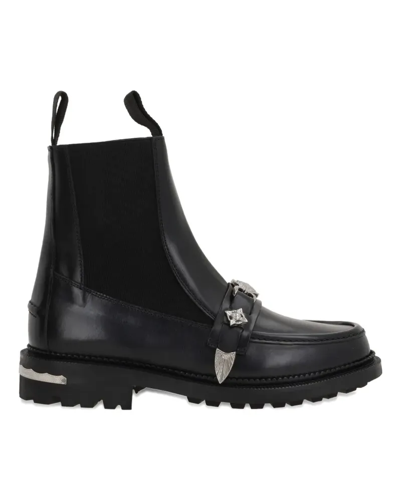 Toga studded-strap chelsea boots - Schwarz Schwarz